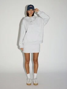AiiRZ Cozy Debossed Lettering Pullover Hoodie Motivational Statement Loungewear Drawstring Long Sleeve Athletic Workout Autumn Winter Casual Sports
