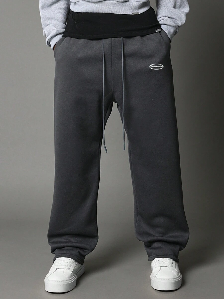 SUMWON Jogger Comfort Fleece Sweatpants - Dark Grey - View 1