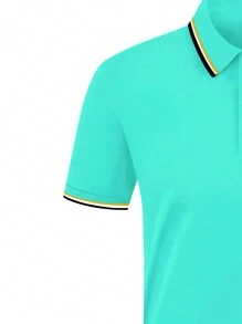 Manfinity Dauomo Camisa polo de manga corta de estilo deportivo y casual para hombre, adecuada para golf