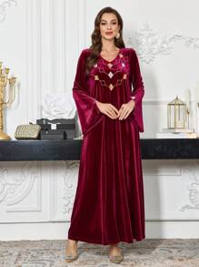 Al Najma Vestido casual, sencillo y elegante estilo árabe para mujer, apto para uso diario