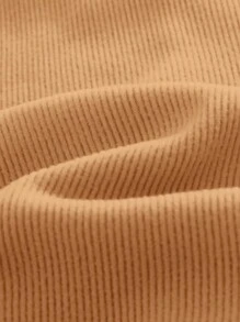 Cozy Pixies 2 Pcs/Set Baby Girl Solid Color Soft Knit Crew Neck Long Sleeve Top And Wide Leg Pants - Brown - View 4