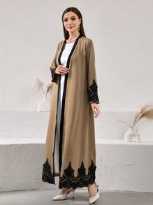 Al Najma Nuevo caftán bordado de moda para mujer, cárdigan casual abierto, vestido largo para festivales y días festivos, primavera/otoño
