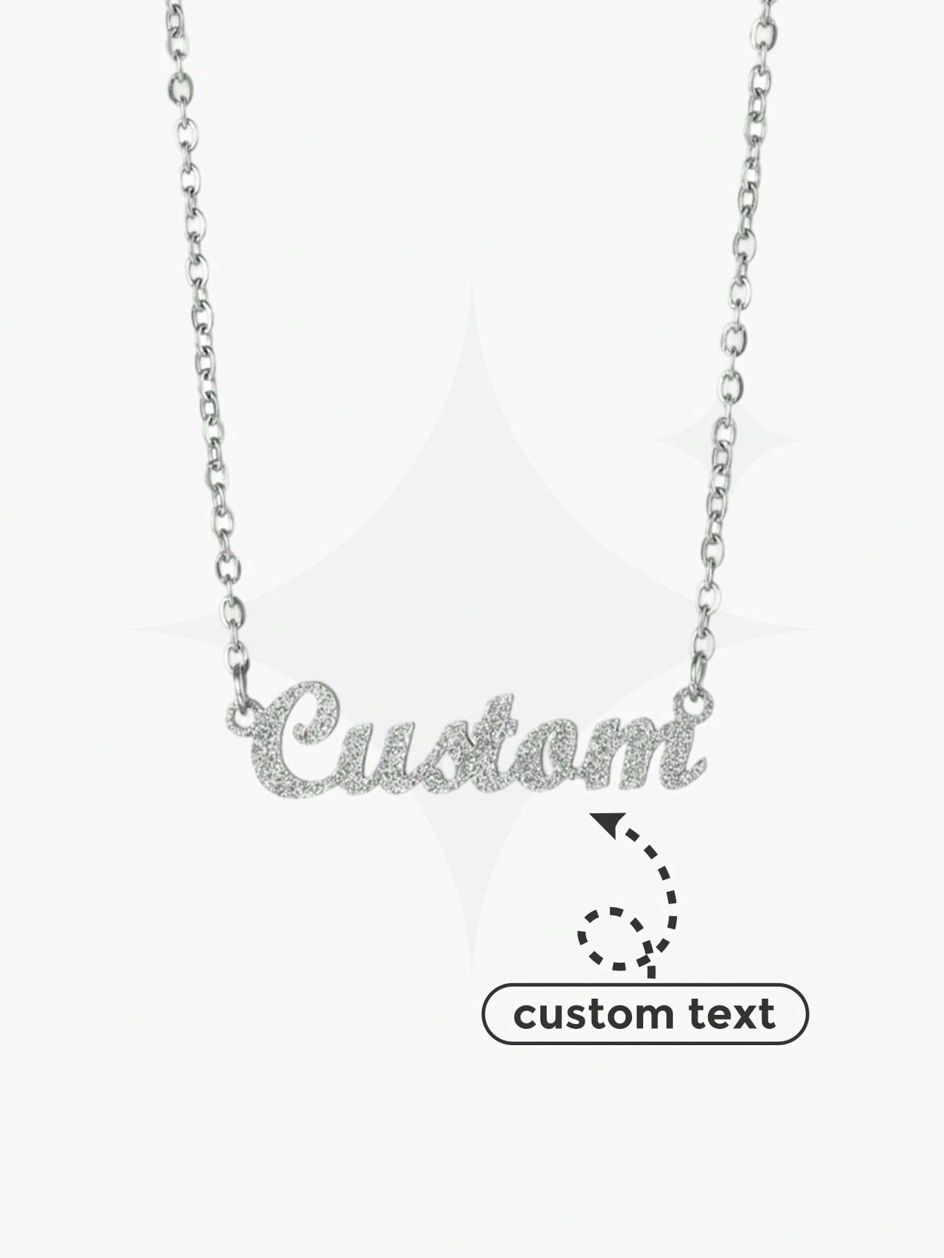 Custom Shiny Frosted Name Necklace Women Personalized Cursive Letter Clavicle Necklace Stainless Steel Gold Silver Handmade Pendant Nameplate Unique Vintage Simple Unisex Jewelry Ideal Personalized Gift For Girlfriend Boyfriend Mom Dad Family Friends Birthday Anniversary Graduation Wedding Party Daily Wear