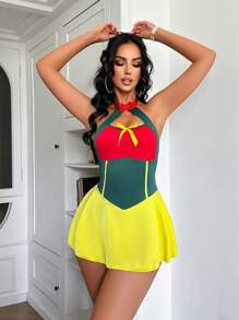 SHEIN Đồng phục cổ vũ Colorblock, Trang phục siêu nhân, Trang phục chủ đề công chúa cho nữ - Nhiều màu - Xem 4
