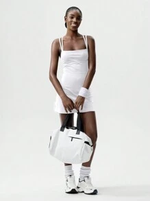 VARSITIE Yoga & Tennis Basic Backless With Women Active Dresses - White - View 5