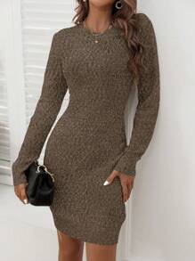 SHEIN Clasi Casual Slim Knit Sweater Dress, Autumn/Winter