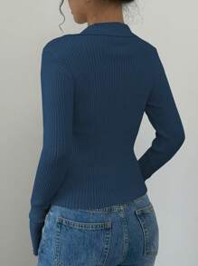 Elenzga Casual Solid Color Lapel Split Hem Fitted Cardigan, Autumn