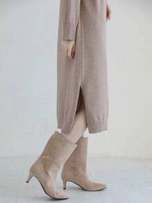 DAZY Abito maglione donna a collo alto, maniche lunghe, oversize, abiti autunnali