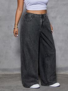 SHEIN ICON Plus Size Simple Fashion Casual Everyday Jeans