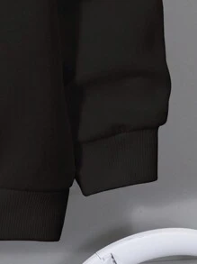 Muchica Áo nỉ dài tay rộng rãi in hình hươu Giáng sinh giản dị dành cho nữ, mùa thu/đông - màu đen - Xem 3