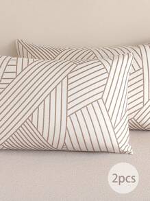 2 件最便宜的柔软超细纤维枕套 - 枕套，防过敏透气枕套，大号长款标准大号双人床单人床双人床特大号双人床、身体床、欧式床和方形床，适合所有季节床上用品套装 - 米色 - 查看 8