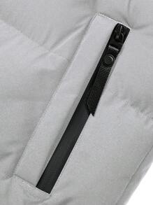 Manfinity Homme Abrigo acolchado con capucha de manga larga y color liso para uso diario para hombres, ropa de otoño para hombres, abrigo de invierno para hombres, abrigo de invierno de color liso con forro polar cálido, abrigo de invierno negro