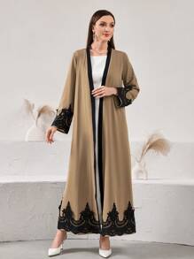 Al Najma Nuevo caftán bordado de moda para mujer, cárdigan casual abierto, vestido largo para festivales y días festivos, primavera/otoño