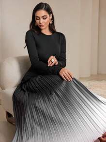 Modelyn Vestido de noche largo de estilo minimalista árabe de moda casual para mujer