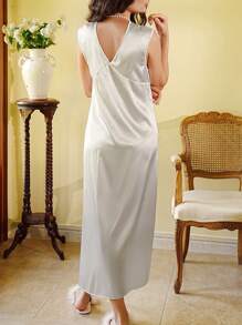Côtesoire Women's French Romantic Lace Patchwork Long Nightgown