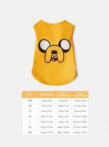 ADVENTURE TIME X SHEIN Cartoon Pattern Pet Tank Top, Yellow, Gifts