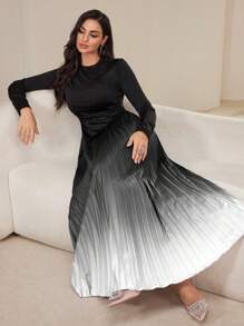 Modelyn Vestido de noche largo de estilo minimalista árabe de moda casual para mujer