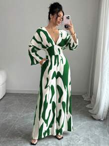 Calvaya Combinaison pour femme à imprimé noir et blanc asymétrique froncée, combinaison pour femme à taille haute et jambes larges, combinaison décontractée ample pour les femmes de tous les jours