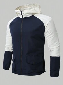 Gym Rark Jaket Olahraga Pria Lengan Panjang Model Boyfriend dengan Resleting Penuh dan Tudung, Sederhana & Modis untuk Pakaian Kasual Sehari-hari, Jaket Olahraga Aktif - MultiWarna - View 1