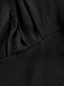 SHEIN MOD Formal Dress Prom Dress With Sleeves Ladies' Flared Sleeves Waist Tie Dress - Black - View 4