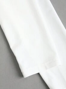 Sweetra Áo thun dài tay lệch vai in họa tiết kỹ thuật số màu hồng dành cho nữ, thiết kế nơ, thường ngày và đi làm Y2K - trắng - Xem 4
