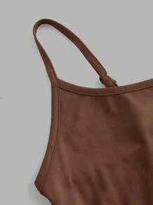 SHEIN EZwear Set de 4 piezas de Ropa interior básica de verano compuesto por camiseta de tirantes y mallas minimalistas y casuales para mujeres