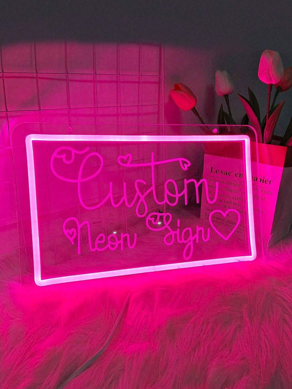 Custom Neon Sign Wedding Ambience Party Room Decor USB Engraved Neon Sign For Wall Business Bar Home Shop Bedroom Back To School Happy Mother's Day Personalized Led Neon Sign Decor.