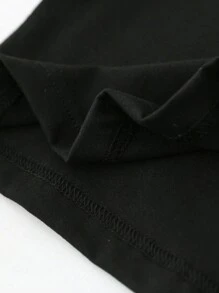 SHEIN Áo thun tay ngắn in hình mũ ông già Noel thời trang giản dị sáng tạo dành cho nữ mùa Giáng sinh Áo thun họa tiết dành cho nữ - màu đen - Xem 6
