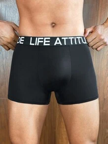 EasyFave 3 piezas Bóxer cortos de hombre con cintura con contraste de letra cómodos - Multicolor - Ver 6