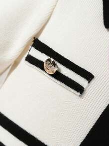 SHEIN Young Girl Round Neck Knitted Long Sleeve Sweater Dress, Comfortable And Warm, Versatile Fashion, Suitable For Autumn/Winter, New Year, Holidays, Everyday, Indoor, Outdoor, Travel