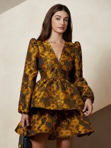 Aveloria Rosie Đầm dự tiệc dài tay Jacquard thanh lịch cho nữ - Nhiều màu - Xem 1