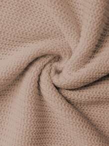 SHEIN LUNE كنزة صوفية كاجوال بياقة مستديرة وأكمام طويلة للنساء ذوات الحجم الكبير، بتريكو للخريف والشتاء