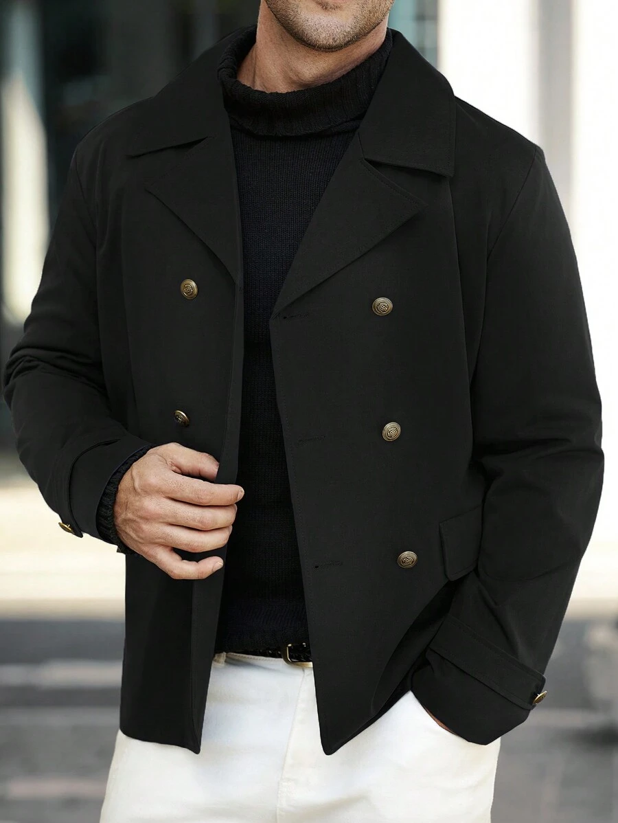 Manfinity Homme Men's Fashionable Casual Jacket - Black - View 1