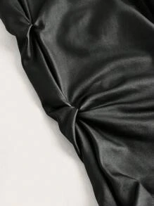 Slaydiva 全新时尚街头风格前褶修身全长裤，带侧开衩，全身树枝印花，女款 - 黑色 - 查看 4