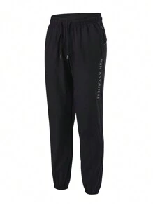 Manfinity Sport Corelite Boyfriend Style Men's Letter Print Drawstring Waist Casual Loose Sport Pants
