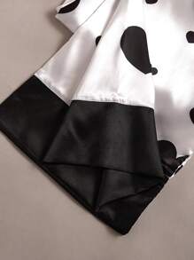 SHEIN Faux Silk Floral Print Tied Front Cami Top & Wide Leg Pants 2pcs Set - Black - View 6