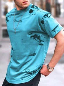 Manfinity Homme Men's Simple Fashion Casual T-Shirt, Everyday Wear - Blue - View 1