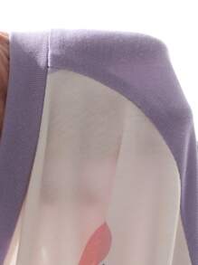 DAZY Camisón suelto con manga raglán y estampado de lazo y letras con efecto patchwork