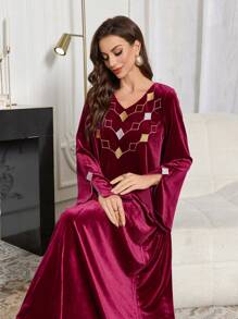 Al Najma Vestido casual, sencillo y elegante estilo árabe para mujer, apto para uso diario