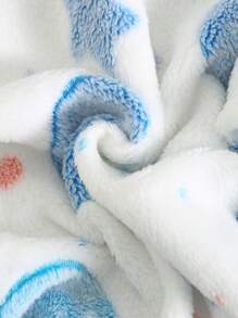 新生儿男女宝宝可爱卡通星星图案毛绒连帽长袖连体衣，适合秋冬季外出和居家穿着