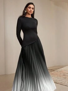 Modelyn Vestido de noche largo de estilo minimalista árabe de moda casual para mujer