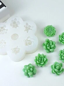 1PC 3D Peony Rose Marigold Silicone Mold For DIY Candle Plaster Fountain Decoration Valentine Gift Craft Making Tool - White - View 7
