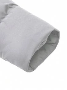Manfinity Homme Abrigo acolchado con capucha de manga larga y color liso para uso diario para hombres, ropa de otoño para hombres, abrigo de invierno para hombres, abrigo de invierno de color liso con forro polar cálido, abrigo de invierno negro