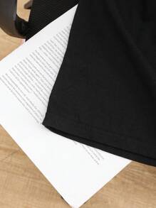 Jongens Rendier Draagt Zonnebril Grafische Kerstversiering Print Ronde Hals Losse T-shirt, Kerst T-shirt