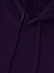 INAWLY Áo hoodie ngắn tay dài in hình tai 3D trơn màu cho nữ, áo chui đầu thu/đông - Màu tím - Xem 3