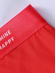 6 Pcs Set, Men Plain & Letter Print Mix Casual Boxer Briefs - Multicolor - View 3