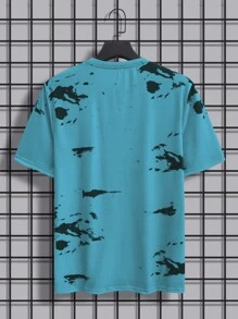Manfinity Homme Men's Simple Fashion Casual T-Shirt, Everyday Wear - Blue - View 2