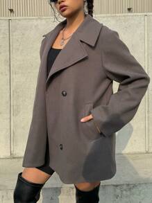 INAWLY Women's Solid Color Front Button Casual Versatile Long Sleeve Regular Jacket