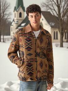 Manfinity VCAY Men's Woven Fashionable Casual  Patchwork Lightweight Jacket