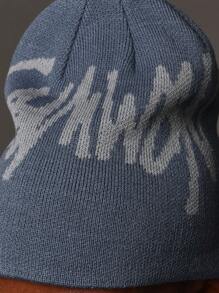 SUMWON Graffiti Printed Knit Beanie Hat - Blue - View 4